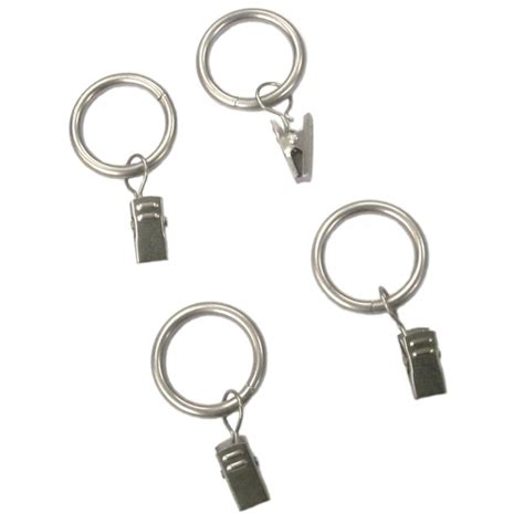 Style Selections 7-Pack 1-in Specialty-nickel Steel Curtain Ring with Clip at Lowes.com