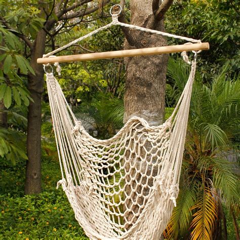 Ktaxon Outdoor Hanging Swing Cotton Hammock Chair Solid Rope with Wooden Bar Yard Patio Porch ...