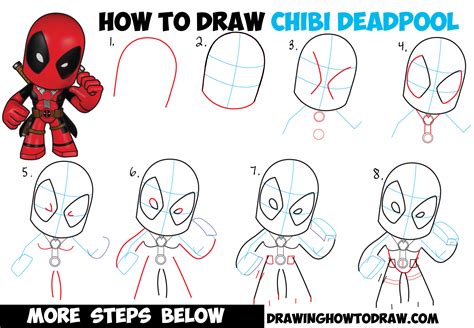 How to Draw Chibi Deadpool Easy Step by Step Drawing Tutorial – How to Draw Step by Step Drawing ...