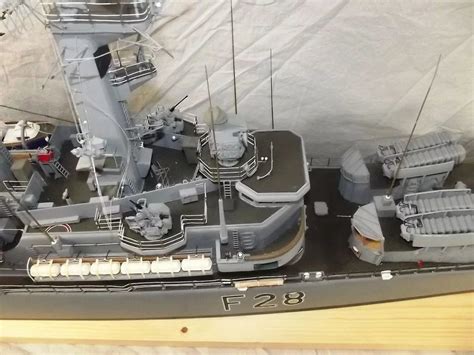 Scratch Built Leander Class Frigate Model HMS Cleopatra By Derek Head – sallyantiques.co.uk