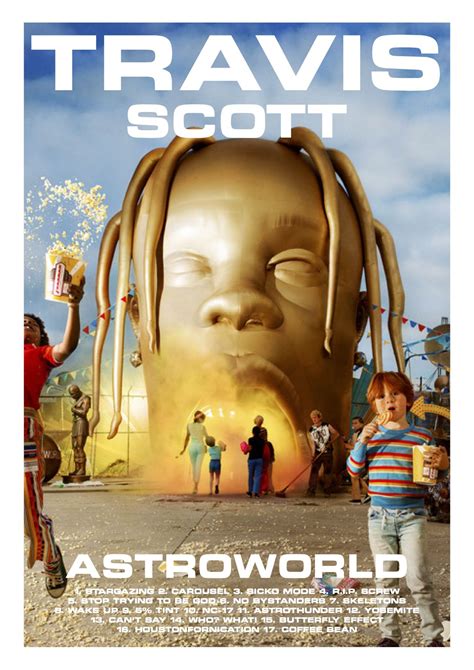 Astroworld - Travis Scott // Album Poster | Music poster, Graphic poster, Music poster design