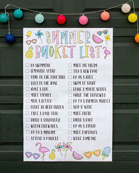 Summer Bucket List PRINTABLE Poster by Lindi Haws of Love The | Etsy