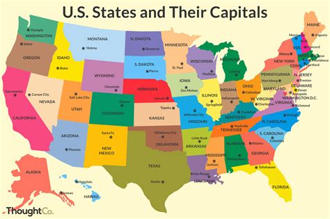 Printable Map Of Usa With Capitals