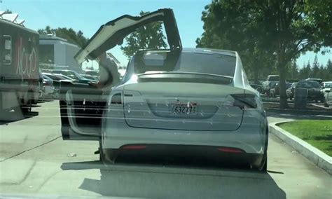 Rare Glimpse of Tesla Model X Falcon Doors Caught in Action