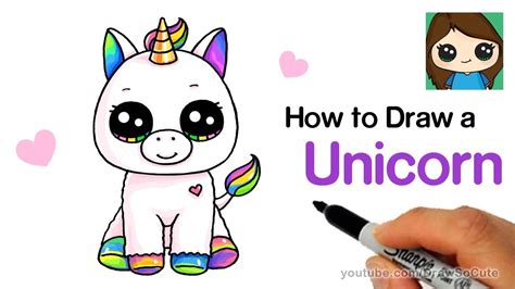 Cute Unicorn Drawing Step By Step ~ Unicorn Step Draw Tutorial Easy ...