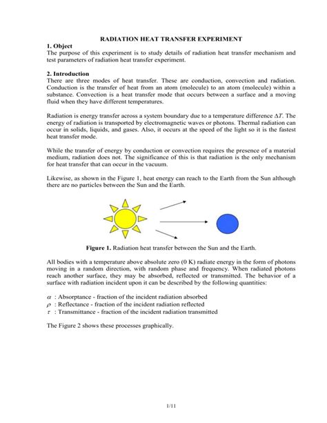 Radiation Heat Transfer Experiment