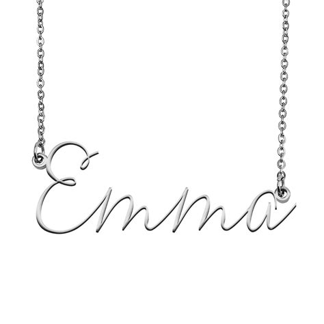 Emma Name Necklace Custom Personalized Name Plate Jewelry for Birthday Christmas Gift