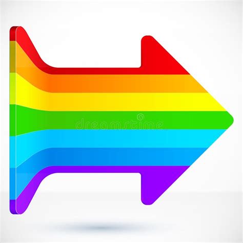 Rainbow Right Vector Arrow Stock Vector Illustration Of