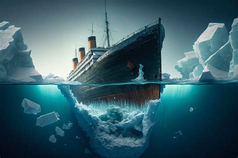 Titanic Hitting The Iceberg And Sinking