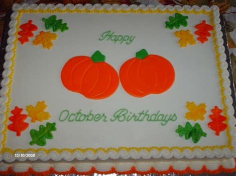 Fall Themed October Birthday Cake - CakeCentral.com