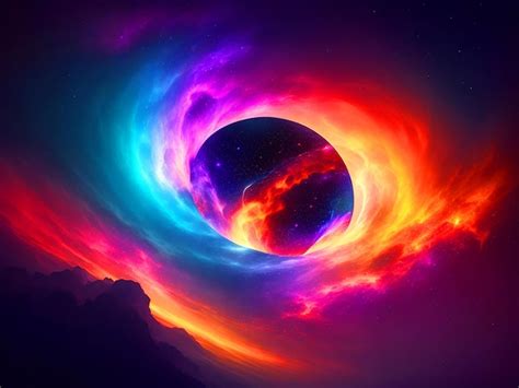 Premium AI Image | emptiness of the cosmic void a mesmerizing display of colors and shapes image ...