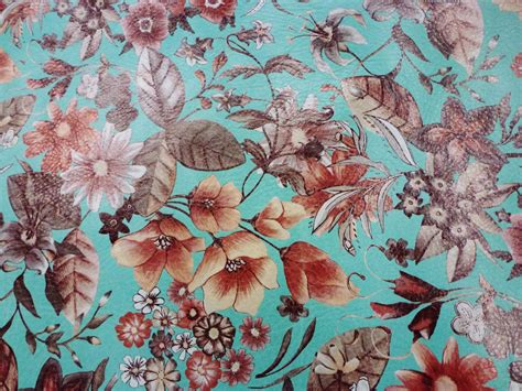 Closeout Leather 12x12 Brown flower WILD DAISIES on TURQUOISE / Robin ...