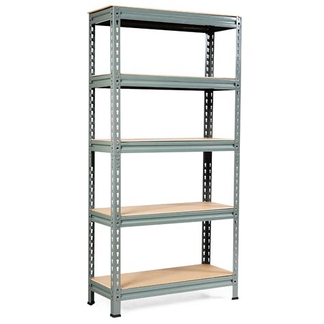 Costway 5-Tier Metal Storage Shelves 60'' Garage Rack W/Adjustable ...