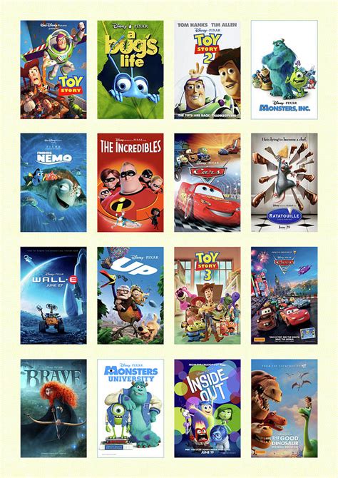 Pixar Movie Pics Printable