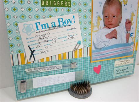 Scrapbook Layout for Justin's Baby Book - Kat's Adventures in Paper ...