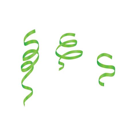 Vector realistic green confetti ribbons set design 35283405 Vector Art ...