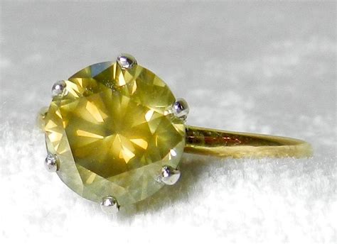 Tiffany Engagement Ring 2.5 Ct Signed Genuine Tiffany Yellow Diamond Unique Engagement 18K Gold ...