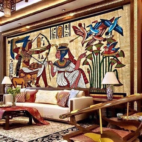 Pin by Blake Walls on Man cave ideas | Egyptian home decor, Art deco wallpaper, Egyptian furniture