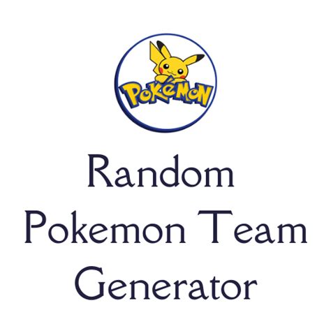 Random Pokemon Team Generator Online