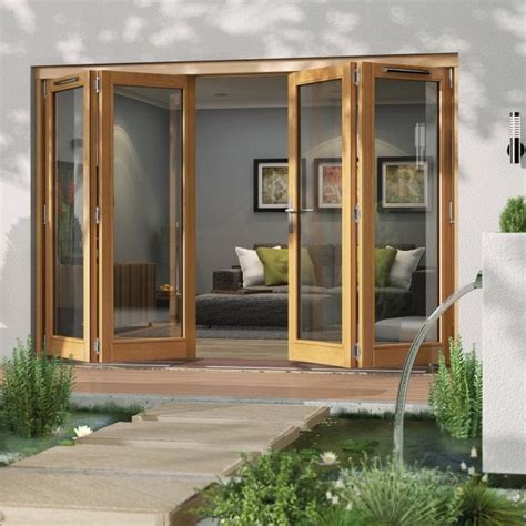 Curated by Jeld-Wen External Golden Oak Fully Finished Canberra Sliding Folding Patio Door ...