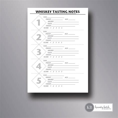 Bourbon Tasting Notes Template