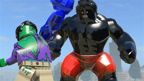 Blue Hulk (Transformation) Vs Black Hulk - LEGO Marvel Super Heroes Games - YouTube