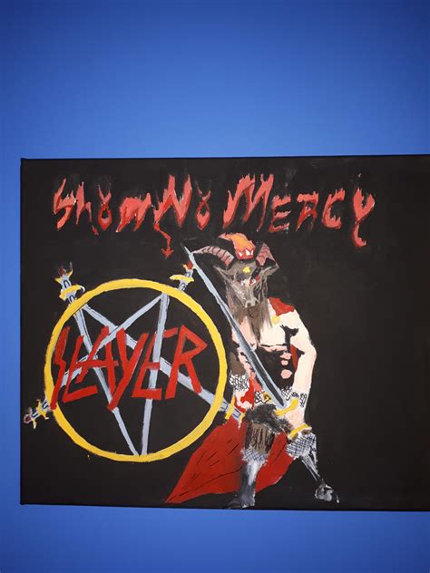 I painted the show no mercy album cover : r/Slayer