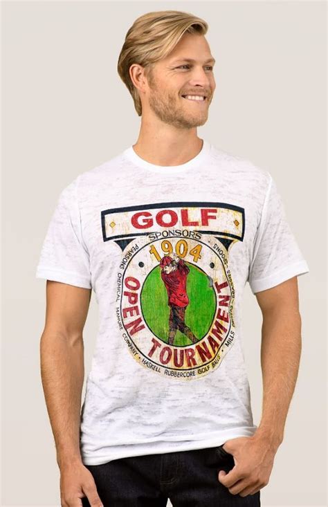 Vintage Men's Fitted Golf T-Shirt. The Men's Canvas Fitted Burnout T-Shirt for the keen golfer ...