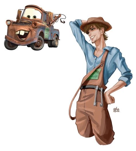 Tow Mater | Cars cartoon disney, Disney character art, Disney characters as humans