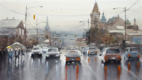 Rain Watercolor Painting at PaintingValley.com | Explore collection of Rain Watercolor Painting