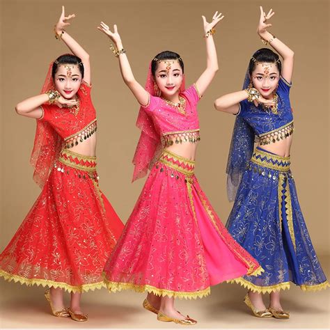 Kids Belly Dance Costume Bollywood Costume Dancing Professional Outfit Girls Belly Dance ...