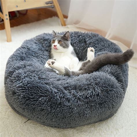 Soft Plush Round Pet Bed Cat Soft Bed Cat Bed for Cats Small Dogs | Walmart Canada