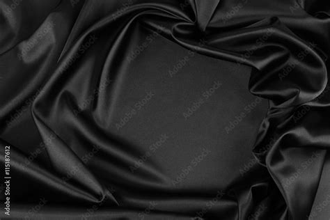 Black silk fabric Stock Photo | Adobe Stock