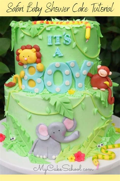 Safari Baby Shower Cake-Free Video Tutorial - My Cake School