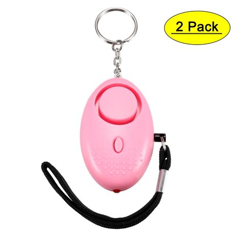 Personal Alarm 130db Personal Safesound Security Alarm Keychain with LED Light Pink 2Pcs ...