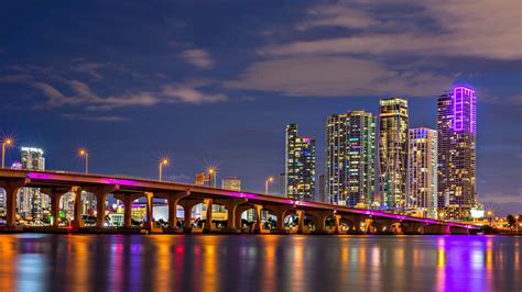 Download Beautiful aerial view of Miami skyline Wallpaper | Wallpapers.com