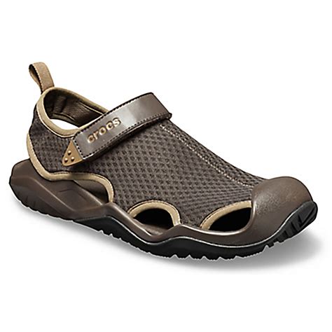 Mens Crocs Swiftwater Mesh Deck Closed Toe Beach Pool Rubber Sandals All Sizes | eBay