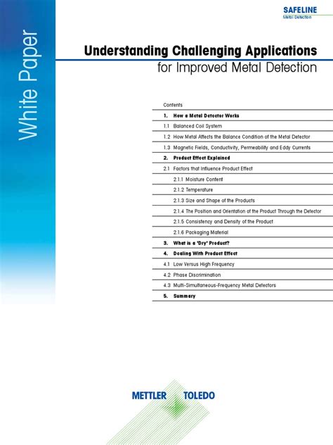 Understanding Challenging Applications: For Improved Metal Detection | PDF | Metal Detector ...