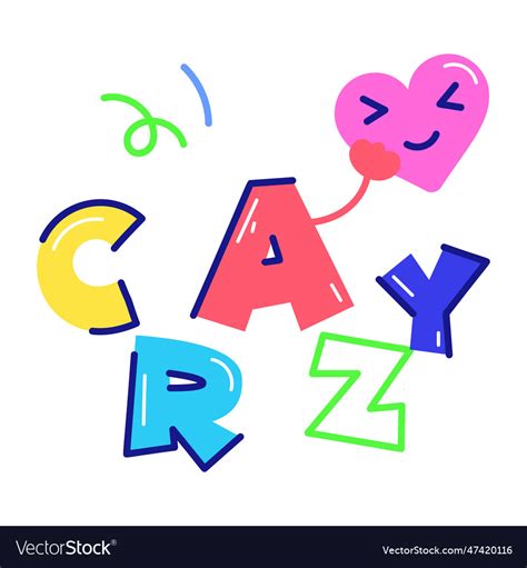 Crazy word Royalty Free Vector Image - VectorStock