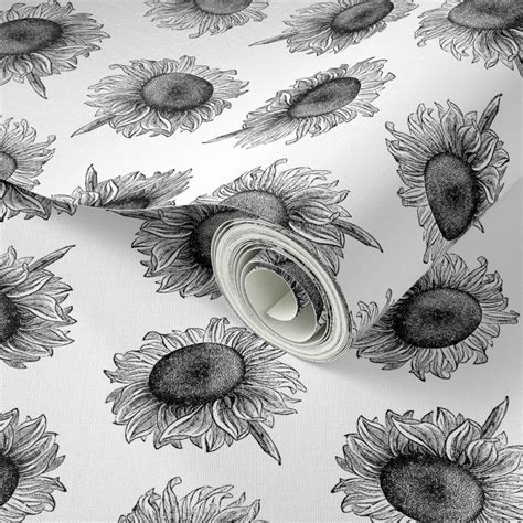 Antique Sunflowers Vintage Floral Wallpaper | Spoonflower