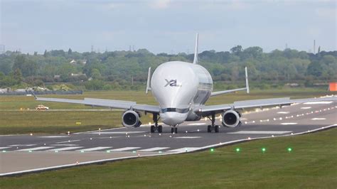 Airbus Beluga XL crosswind landing at Hawarden - YouTube