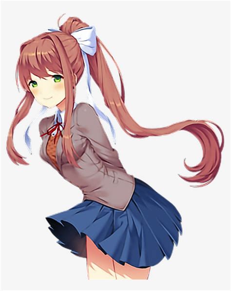 Monika Ddlc Ddlcmonika Cute Anime Brownhair Ponytail Doki Doki | The Best Porn Website