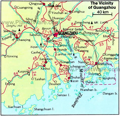 Guangzhou Map City of China | Map of China City Physical Province Regional