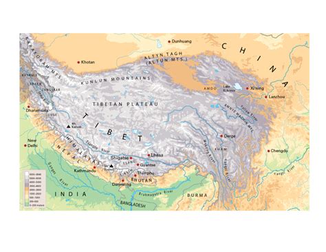 Himalayas Topographical Map