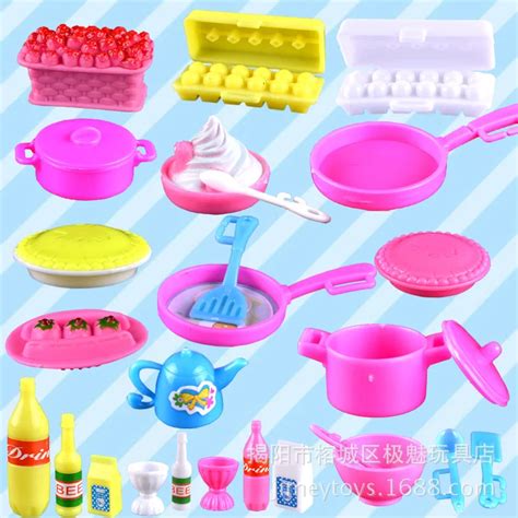 case for barbie doll accessory toys Simulation kitchen set cooking sets ...