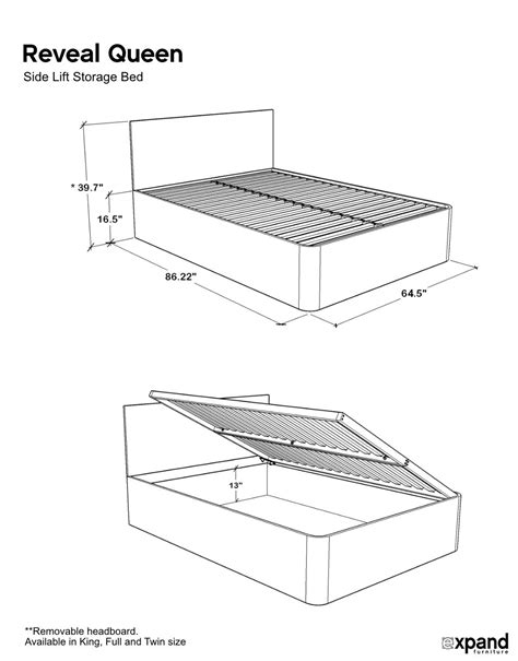 Reveal: Queen Side Lifting Storage Bed - Expand Furniture - Folding ...