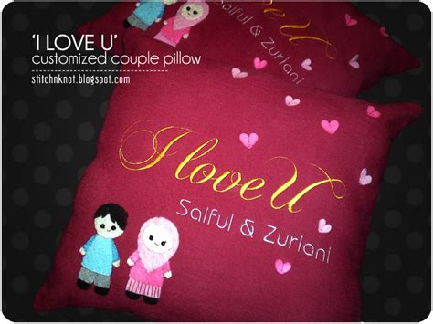 Order: 'I love U' customized couple pillow