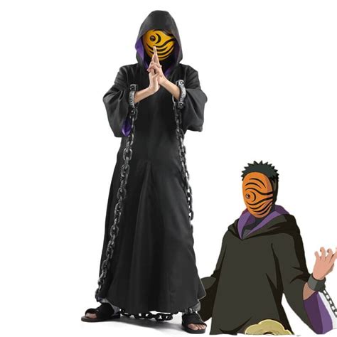 Naruto Akatsuki Tobi Uchiha Obito Robe Cloak Coat Mask Costume_y S | tk ...