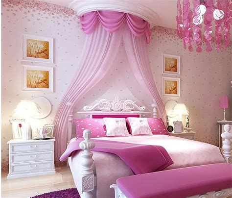 Modern style small floral wallpaper romantic pink cherry bedroom wallpaper flower children ...