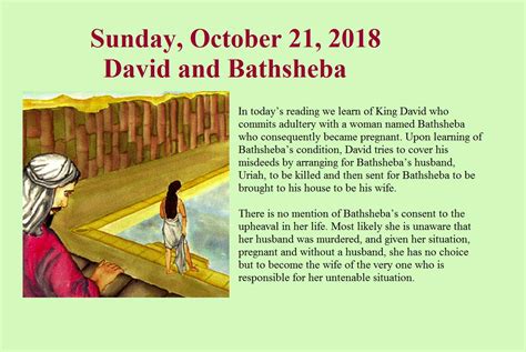 Sunday, October 21, 2018 - David and Bathsheba - Bethesda Lutheran Church of Malmo, MN